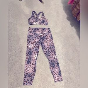 Fabletics power hold animal print leggings & bra set